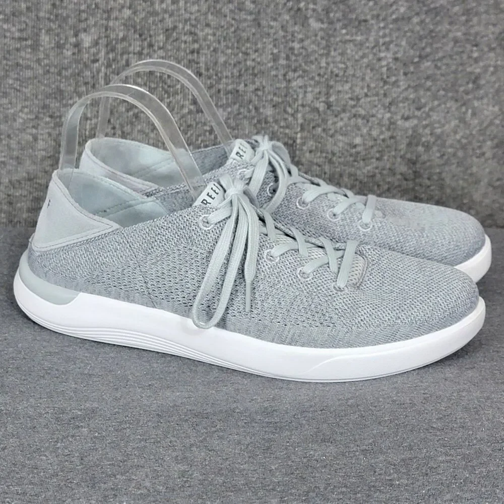 Reef Swellsole Neptune Shoes Mens 12 Gray Knit Slip On Lace Up Comfort Sneakers